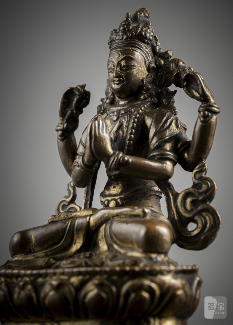 A gilt-bronze figure of Shadaksharilokeshvara - 图4